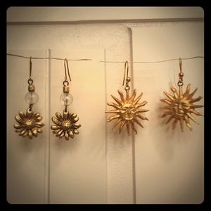 Express sunflower and sun earrings